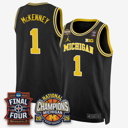 MICH Men's Basketball National Champions Big Text Limited Vapor Jersey - Stitched