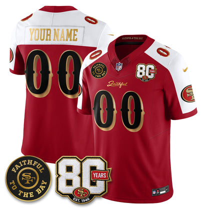 SF “Rivalries” Vapor Limited Custom Jersey - Faithful To The Bay Patch - Stitched