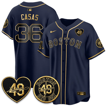BOS Tim Wakefield Memorial Patch Vaper Premier Limited Gold Edition Jersey - Stitched