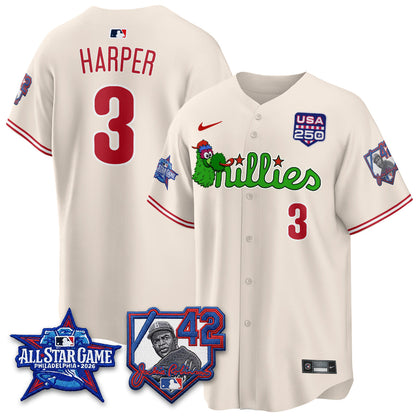 PHI Phanatic 2026 New Era & 250th USA Vapor Limited Jersey - All Star Game - Stitched