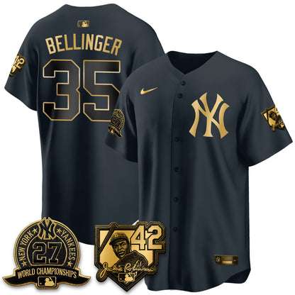 NYY 2026 Jackie Robinson Day Vapor Limited Gold Edition Jersey - Stitched