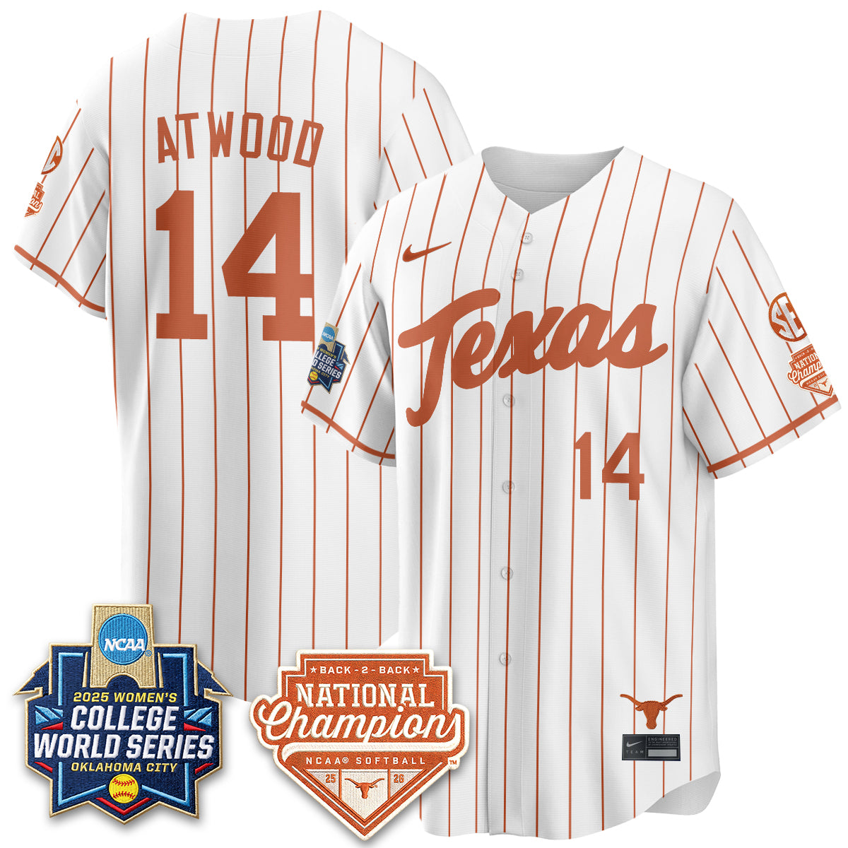 TEX Softball 2026 World Series (WCWS) Vapor Premier Limited Jersey - B2B Champs - Stitched
