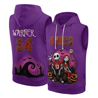 SF x Skeleton Gentleman & Rag Doll Bride Edition Sleeveless Hoodie Tank Top - Printed