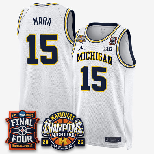 MICH Men's Basketball National Champions Big Text Limited Vapor Jersey - Stitched