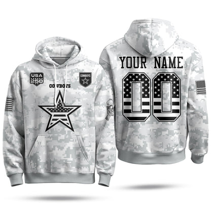 DAL 2026 Salute To Service Edition Pullover Custom Hoodie - Printed