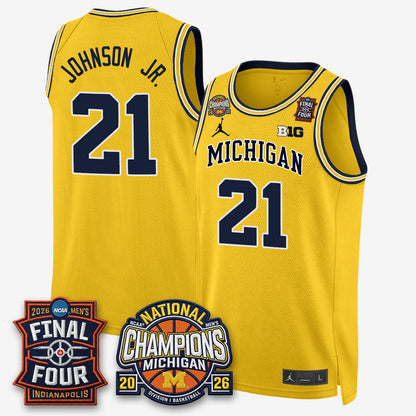 MICH Men's Basketball National Champions Big Text Limited Vapor Jersey - Stitched
