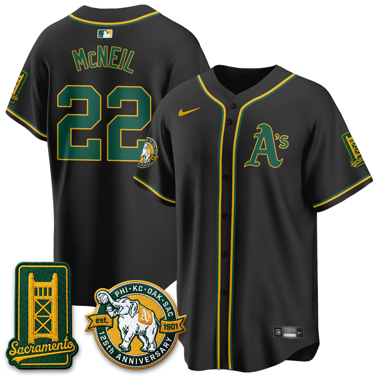 OAK 2026 Black Out Style - Celebrating 125 Years -  Limited Vapor Jersey - Stitched