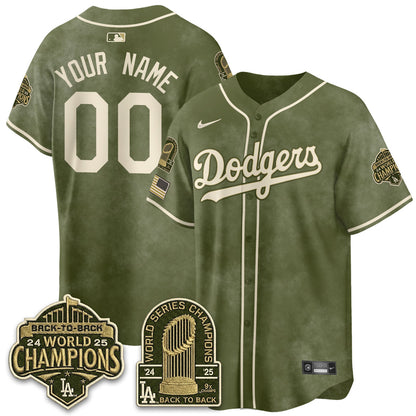 LAD New Era Olive 2026 Armed Forces Day Custom Jersey -Stitched