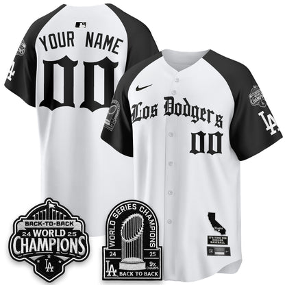 LAD World Series Champions Vapor Premier Limited Gothic Edition Custom Jersey - Stitched