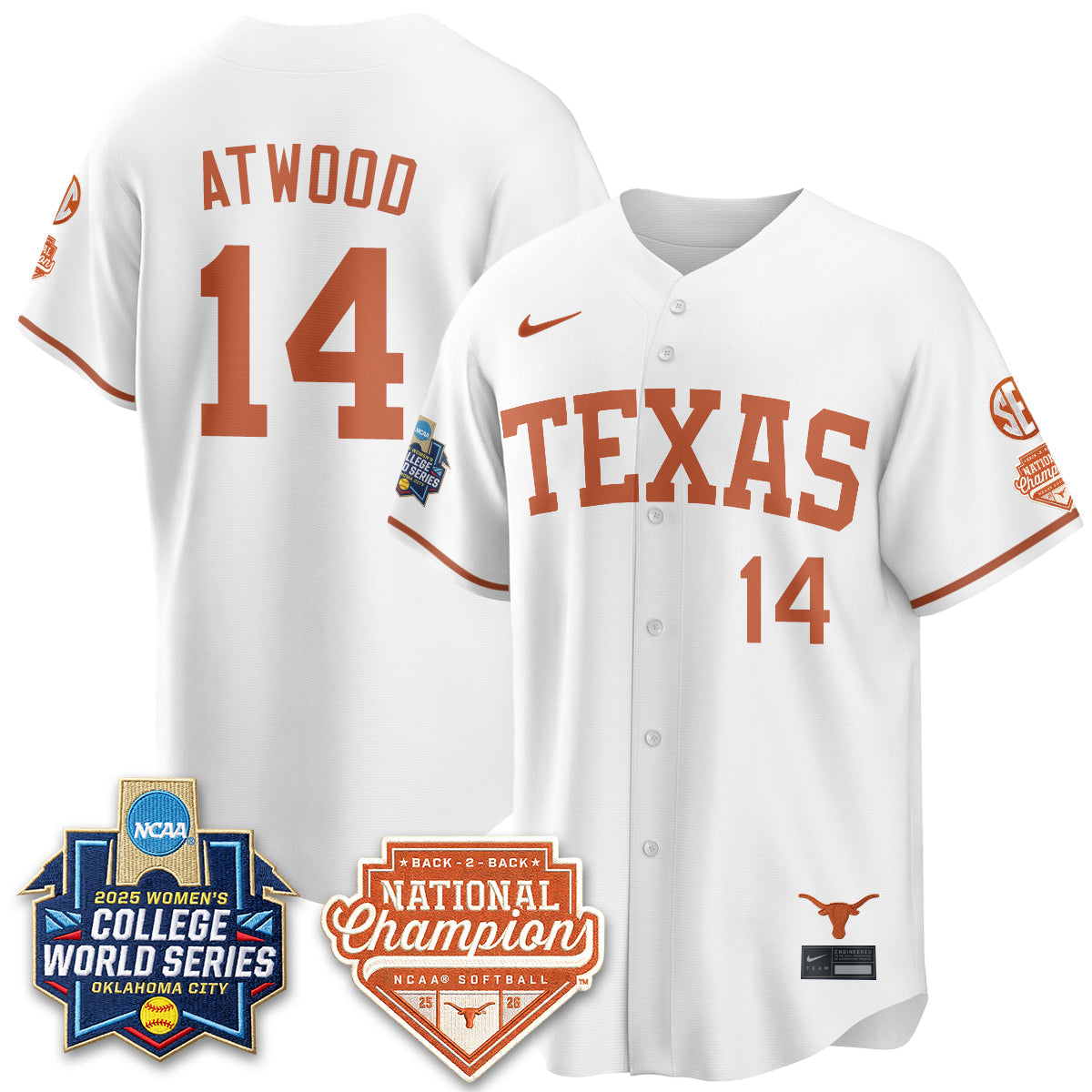 TEX Softball 2026 World Series (WCWS) Vapor Premier Limited Jersey - B2B Champs - Stitched