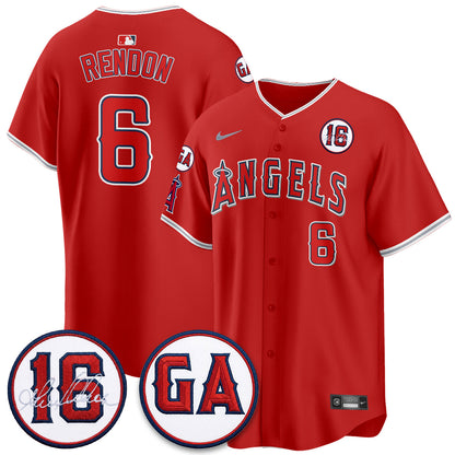 LAA Garret Anderson Tribute Patch Vapor Premier Limited Jersey - Stitched