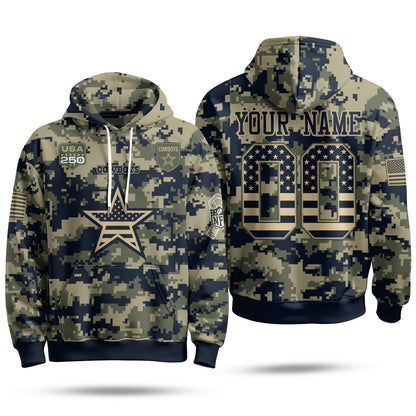 DAL 2026 Salute To Service Edition Pullover Custom Hoodie - Printed