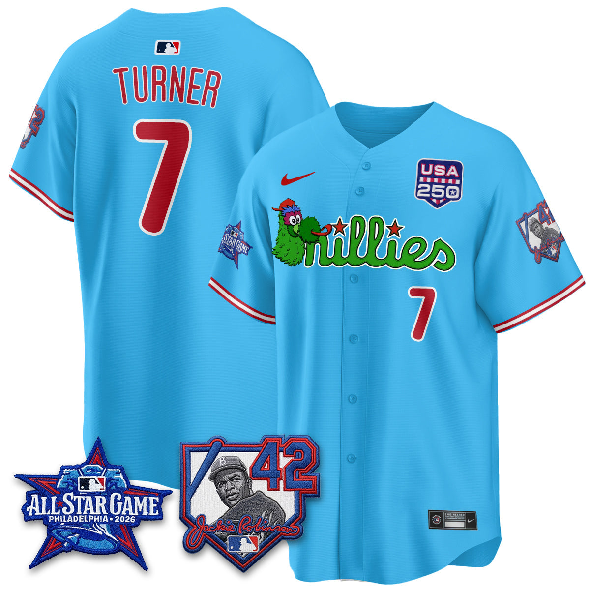 PHI Phanatic 2026 New Era & 250th USA Vapor Limited Jersey - All Star Game - Stitched