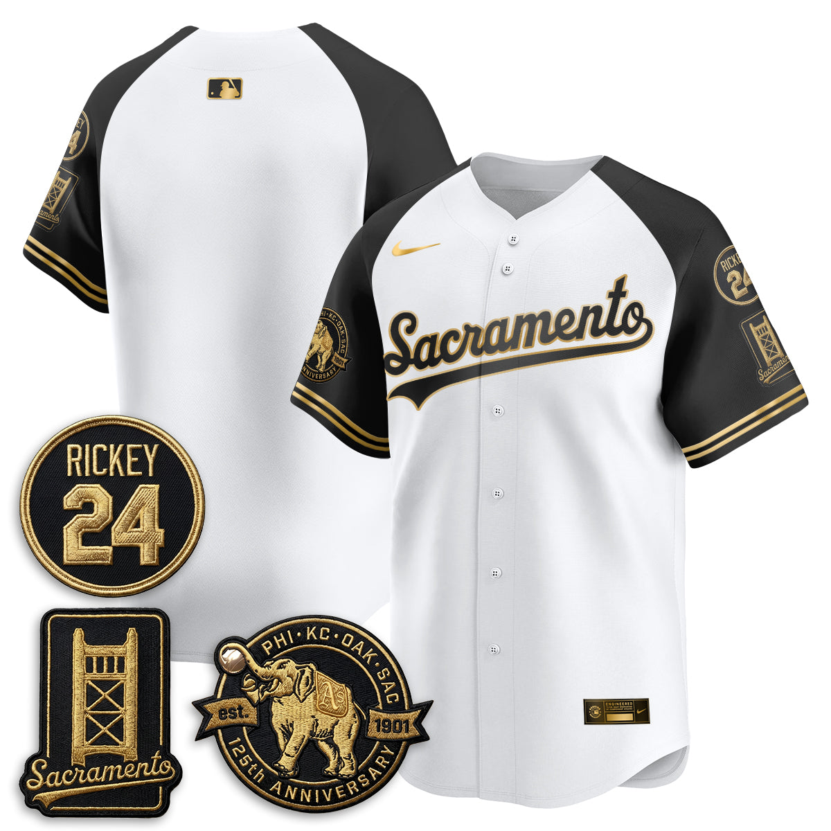 OAK 2026 Alternate Sacramento 125 Years Limited Vapor Gold Edition Jersey - Stitched