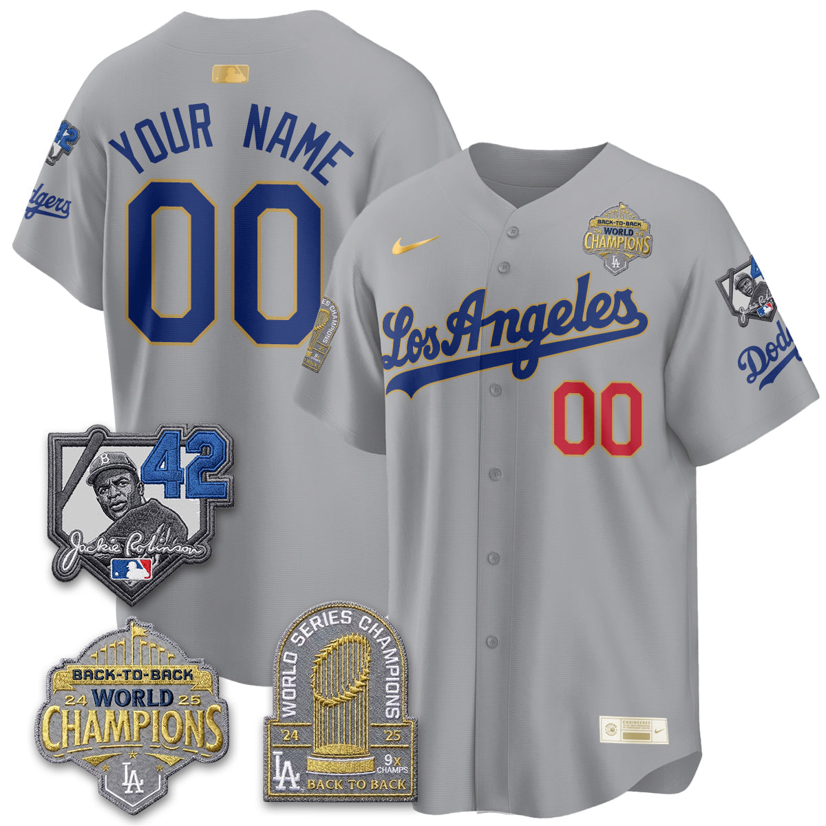 LAD 2026 New Era Gold Collection Vapor Custom Limited Jersey - B2B Champs - Stitched
