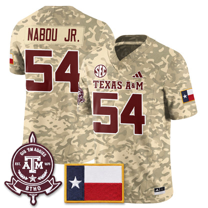Aggies Camouflage ‘Honor and Support’ 2026 Vapor Limited Jersey - Stitched