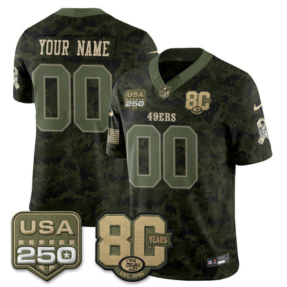 SF 2026 Salute to Service Edition Vapor Custom Jersey - Stitched