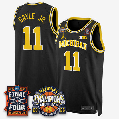 MICH Men's Basketball National Champions Big Text Limited Vapor Jersey - Stitched