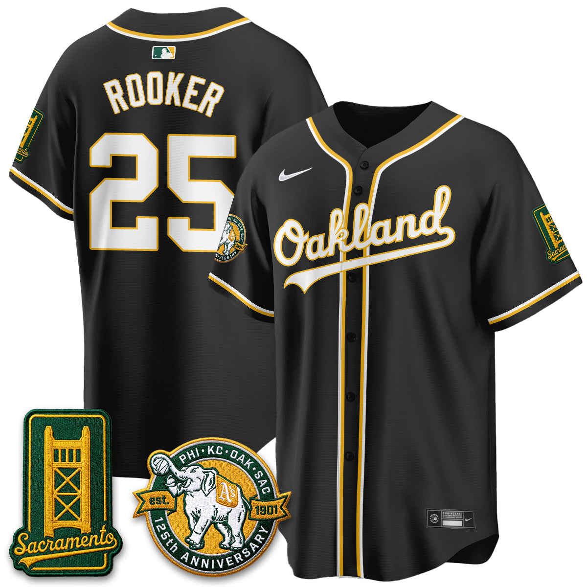 OAK 2026 Black Out Style - Celebrating 125 Years -  Limited Vapor Jersey - Stitched