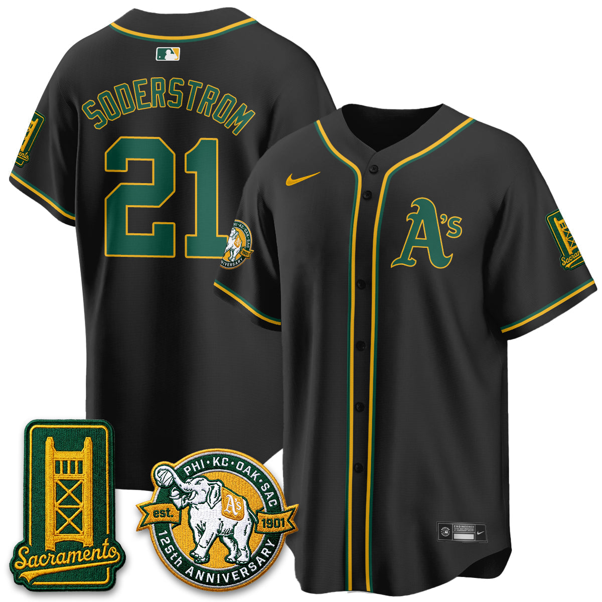 OAK 2026 Black Out Style - Celebrating 125 Years -  Limited Vapor Jersey - Stitched