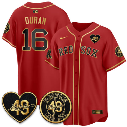 BOS Tim Wakefield Memorial Patch Vaper Premier Limited Gold Edition Jersey - Stitched