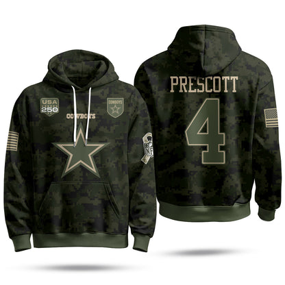 DAL 2026 Salute To Service Edition Pullover Hoodie - Printed