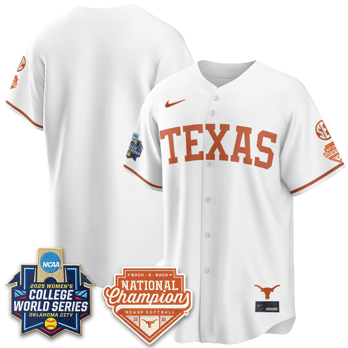 TEX Softball 2026 World Series (WCWS) Vapor Premier Limited Jersey - B2B Champs - Stitched