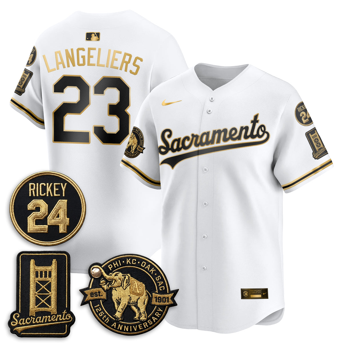 OAK 2026 Alternate Sacramento 125 Years Limited Vapor Gold Edition Jersey - Stitched