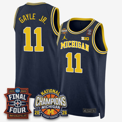 MICH Men's Basketball National Champions Big Text Limited Vapor Jersey - Stitched