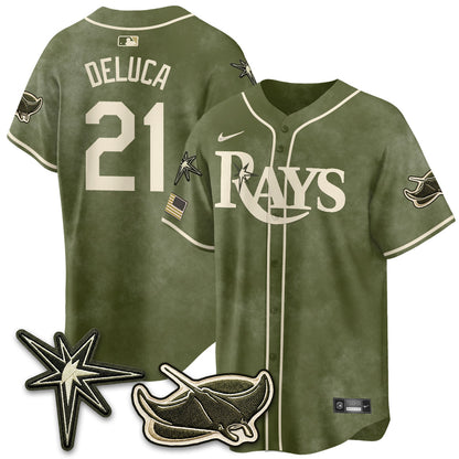 TB New Era Olive 2026 Armed Forces Day Jersey - Stitched