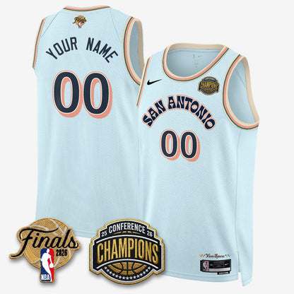 SAS 2026 Basketball  Western Conference Champions Vapor City Edition Custom Jersey - Stitched