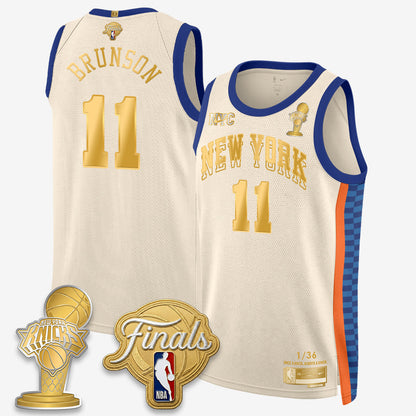 Jalen Brunson NYK 2026 Basketball  Finals Champions Gold Standard Basketball Jersey - Limited Edition - Stitched