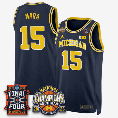 MICH Men's Basketball National Champions Big Text Limited Vapor Jersey - Stitched