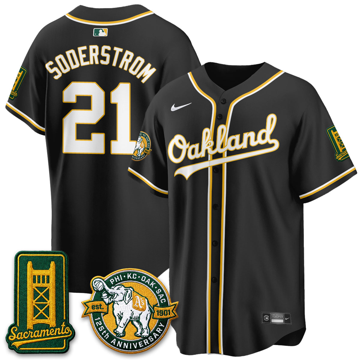 OAK 2026 Black Out Style - Celebrating 125 Years -  Limited Vapor Jersey - Stitched