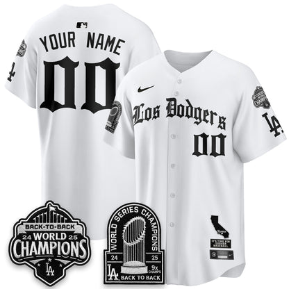 LAD World Series Champions Vapor Premier Limited Gothic Edition Custom Jersey - Stitched