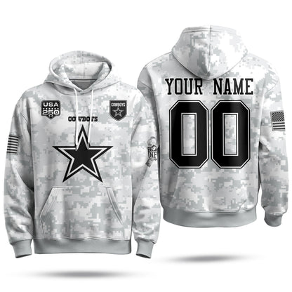 DAL 2026 Salute To Service Edition Pullover Custom Hoodie - Printed