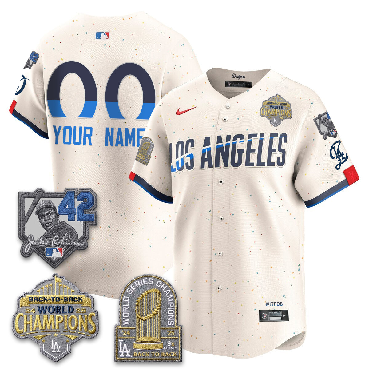 LAD 2026 New Era Gold Collection Vapor Custom Limited Jersey - B2B Champs - Stitched