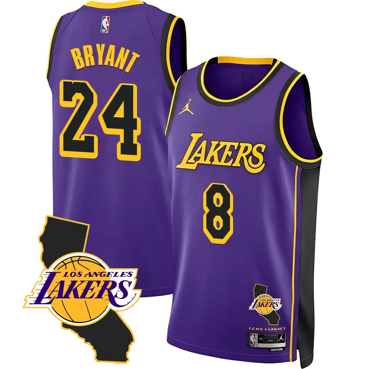 Kobe Bryant Black Mamba Jersey - California Patch - All Stitched