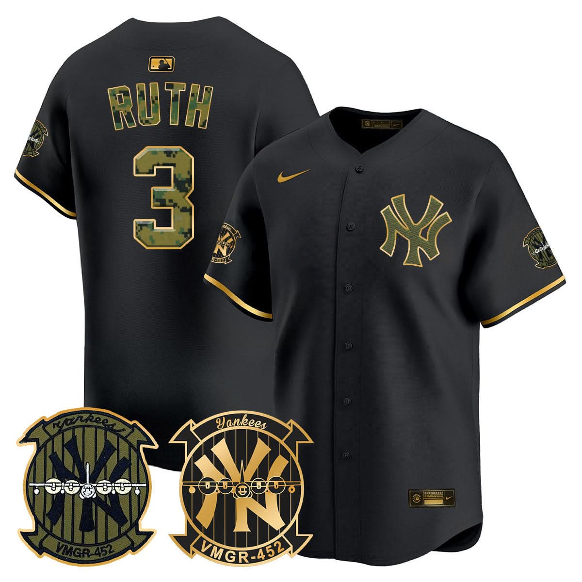 Men's New York Yankees Woodland USMC Alternate Vapor Premier Limited Jersey - All Stitched