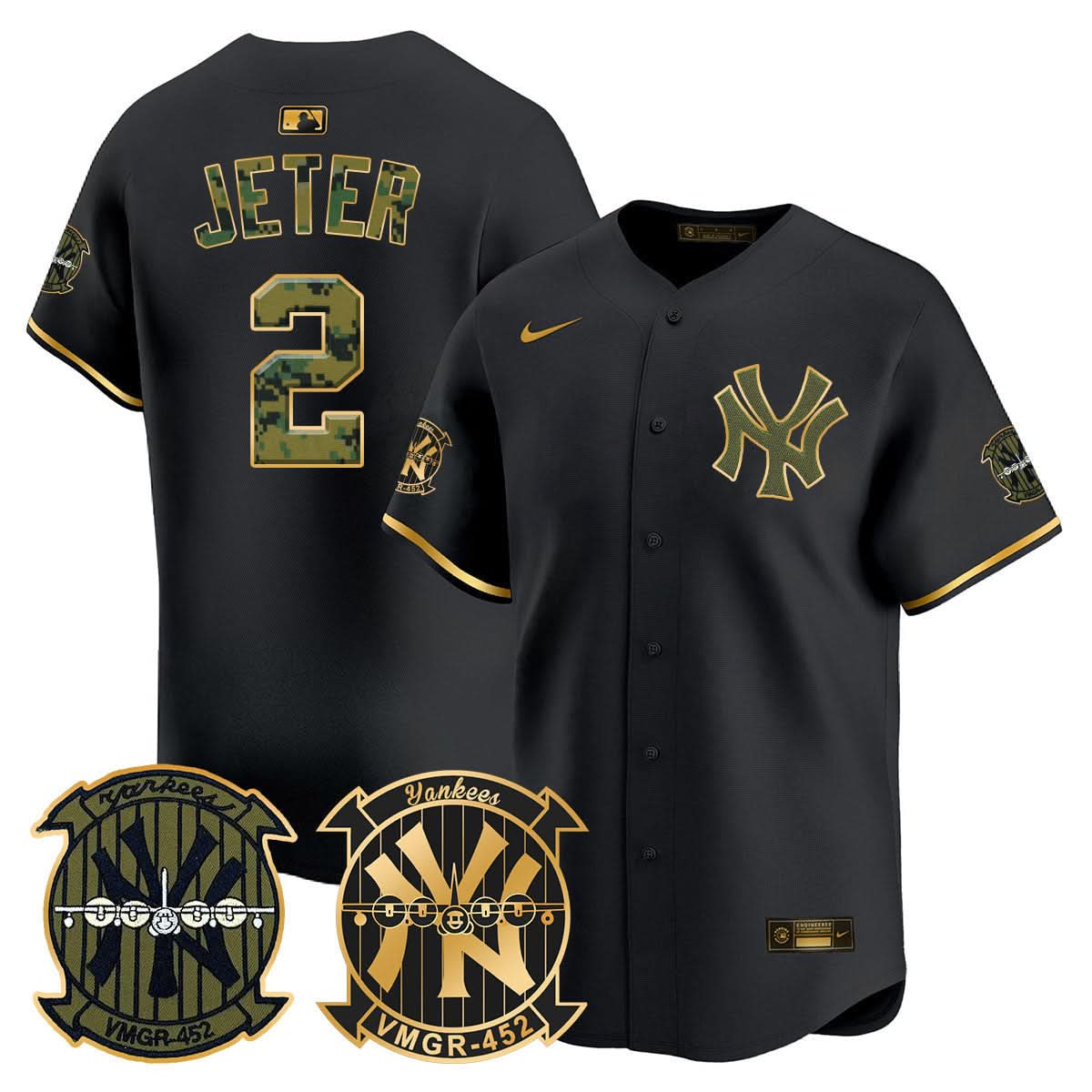 Men's New York Yankees Woodland USMC Alternate Vapor Premier Limited Jersey - All Stitched