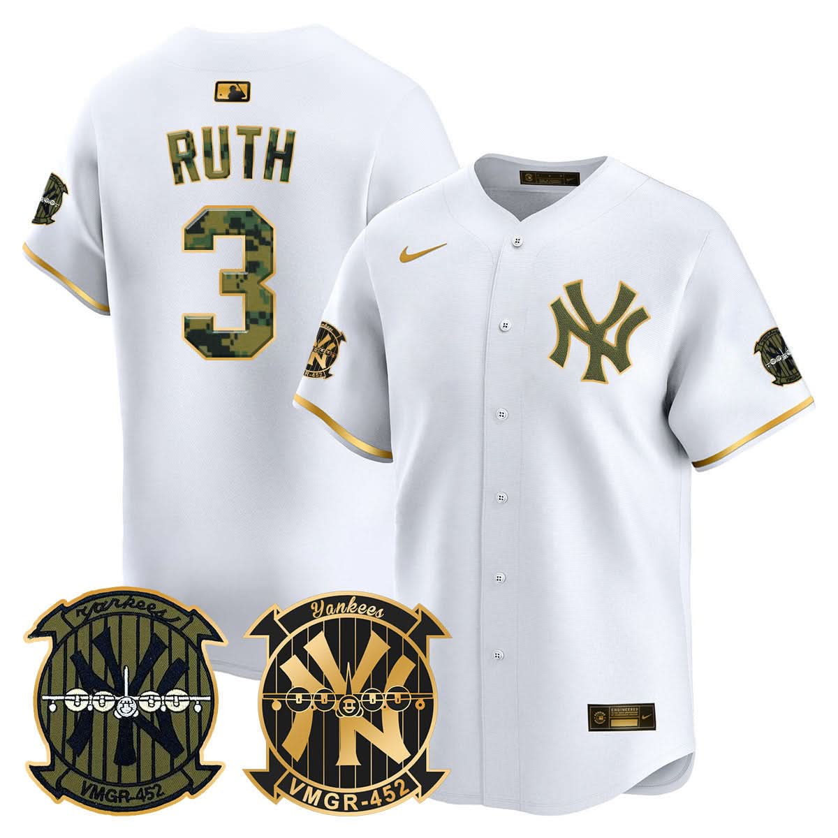 Men's New York Yankees Woodland USMC Alternate Vapor Premier Limited Jersey - All Stitched