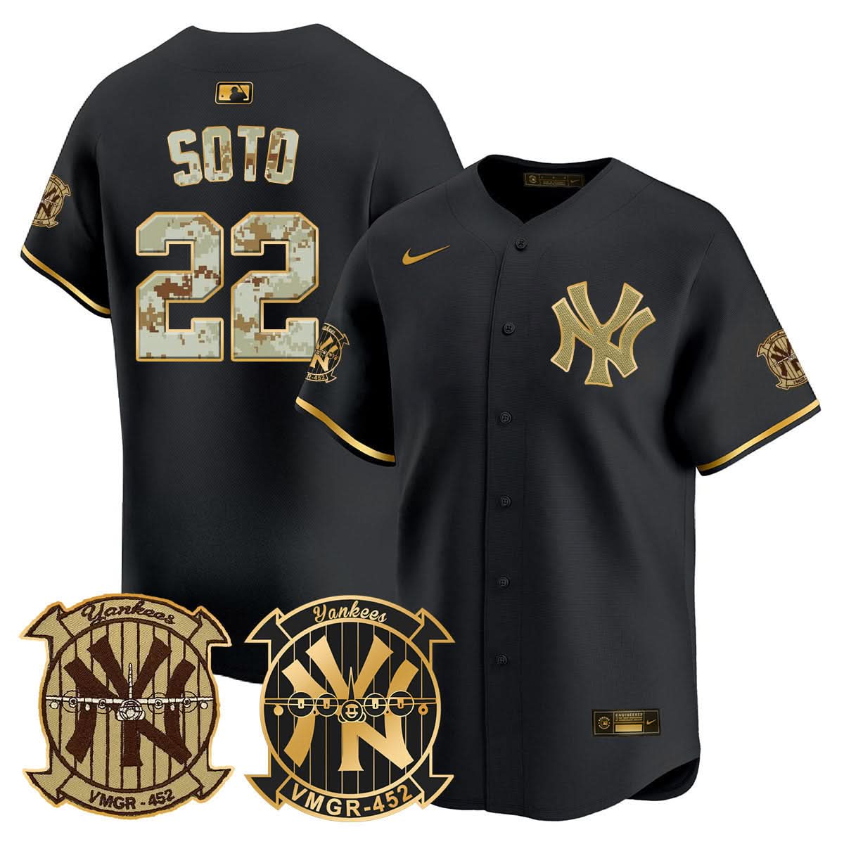 Men's New York Yankees Desert USMC Alternate Vapor Premier Limited Jersey - All Stitched
