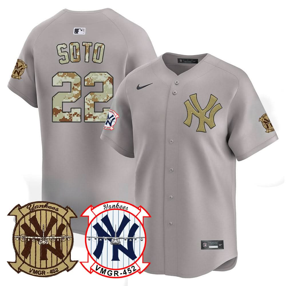 Men's New York Yankees Desert USMC Alternate Vapor Premier Limited Jersey - All Stitched