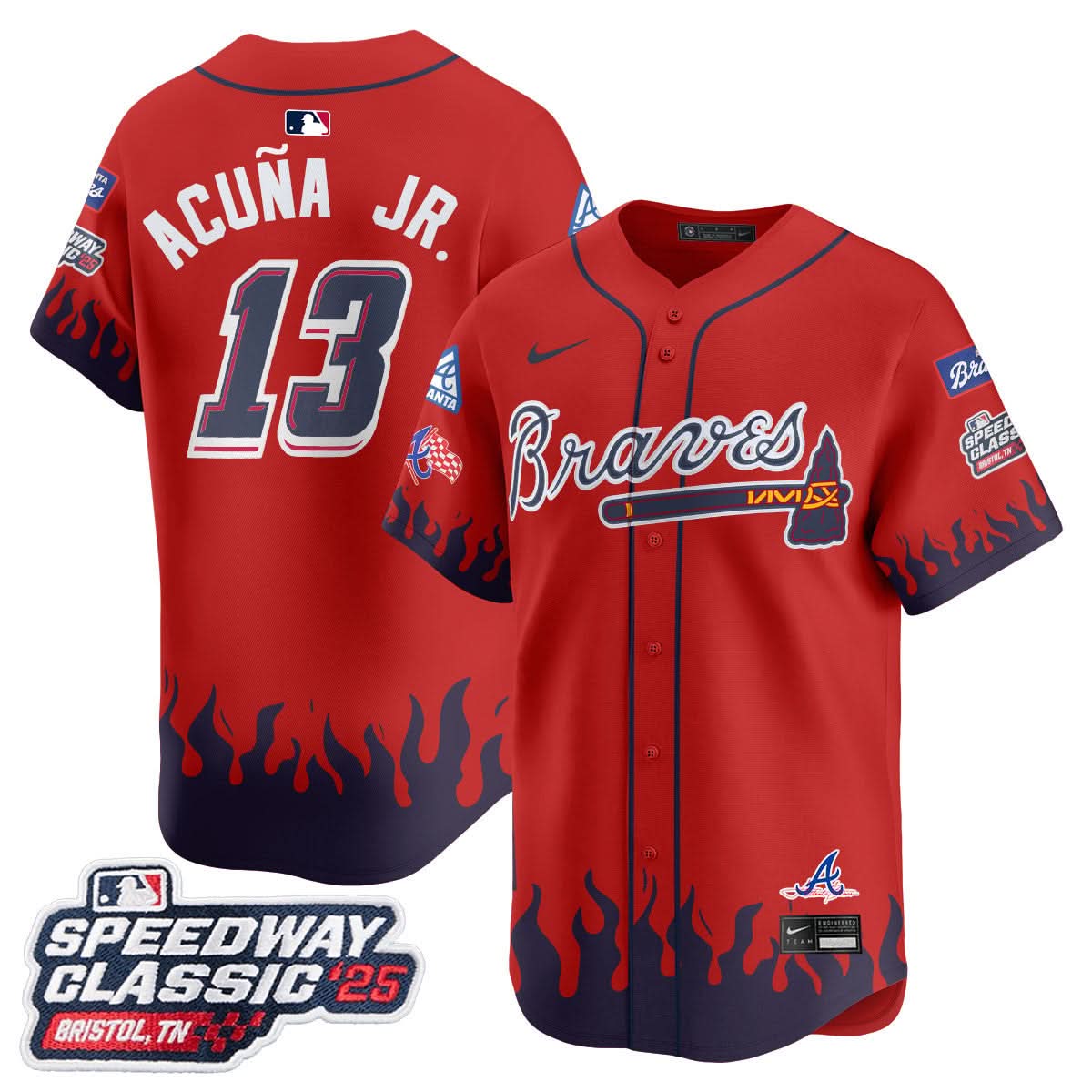 Men's Atlanta Braves 2025 Speedway Classic Limited Jersey V2 - All Stitched