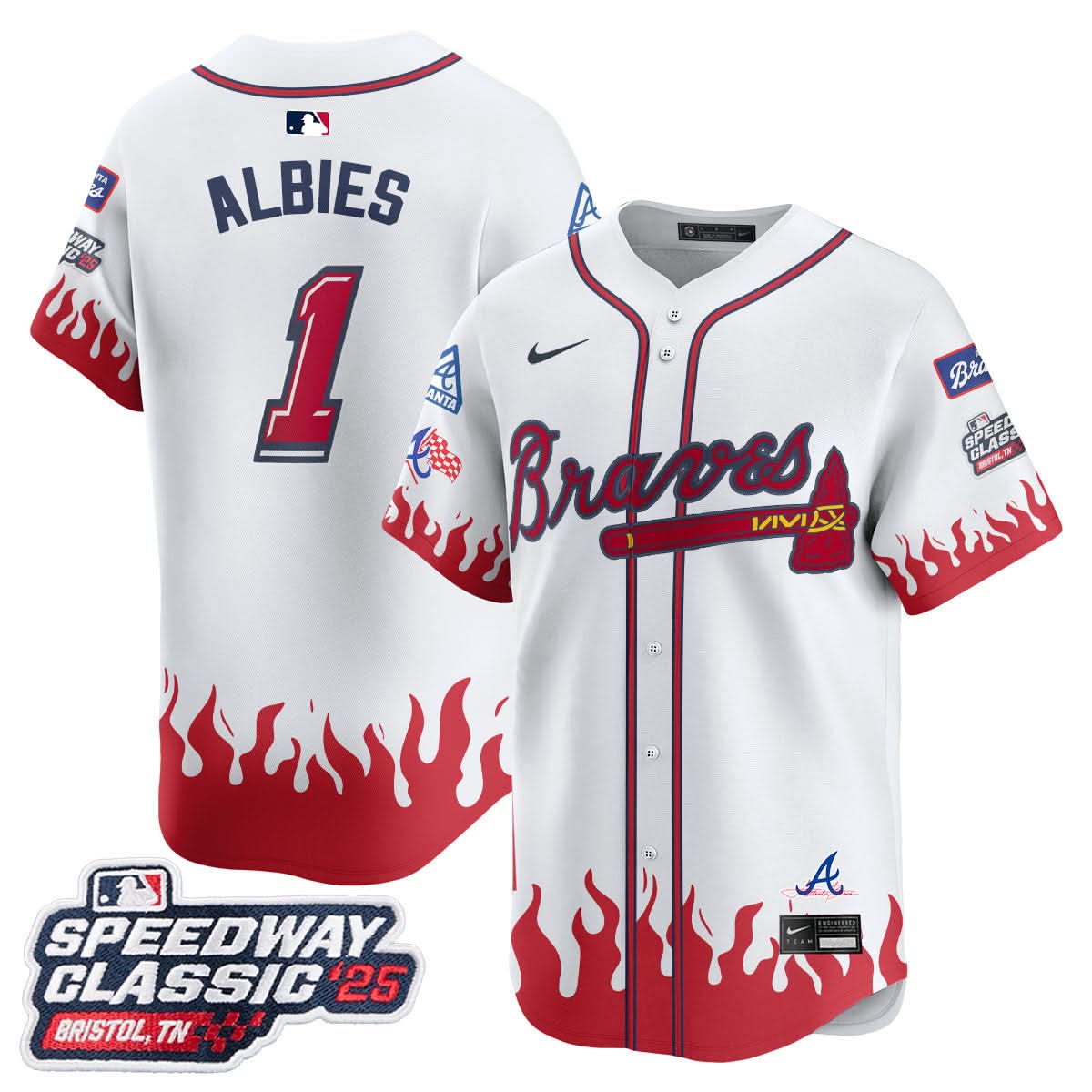 Men's Atlanta Braves 2025 Speedway Classic Limited Jersey V2 - All Stitched