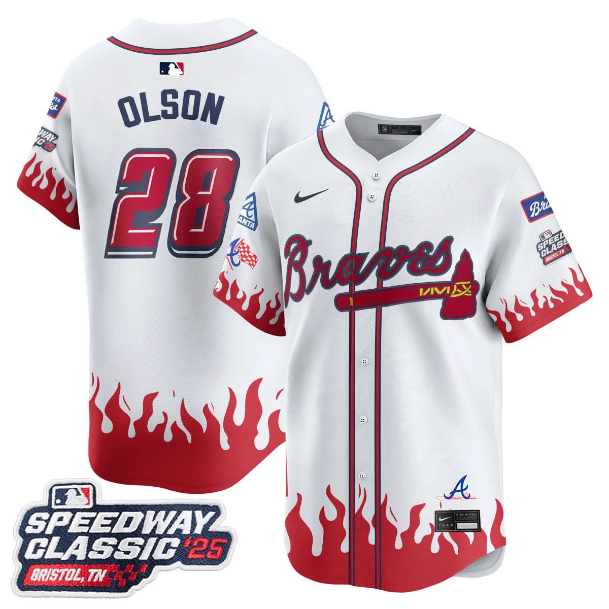 Men's Atlanta Braves 2025 Speedway Classic Limited Jersey V2 - All Stitched