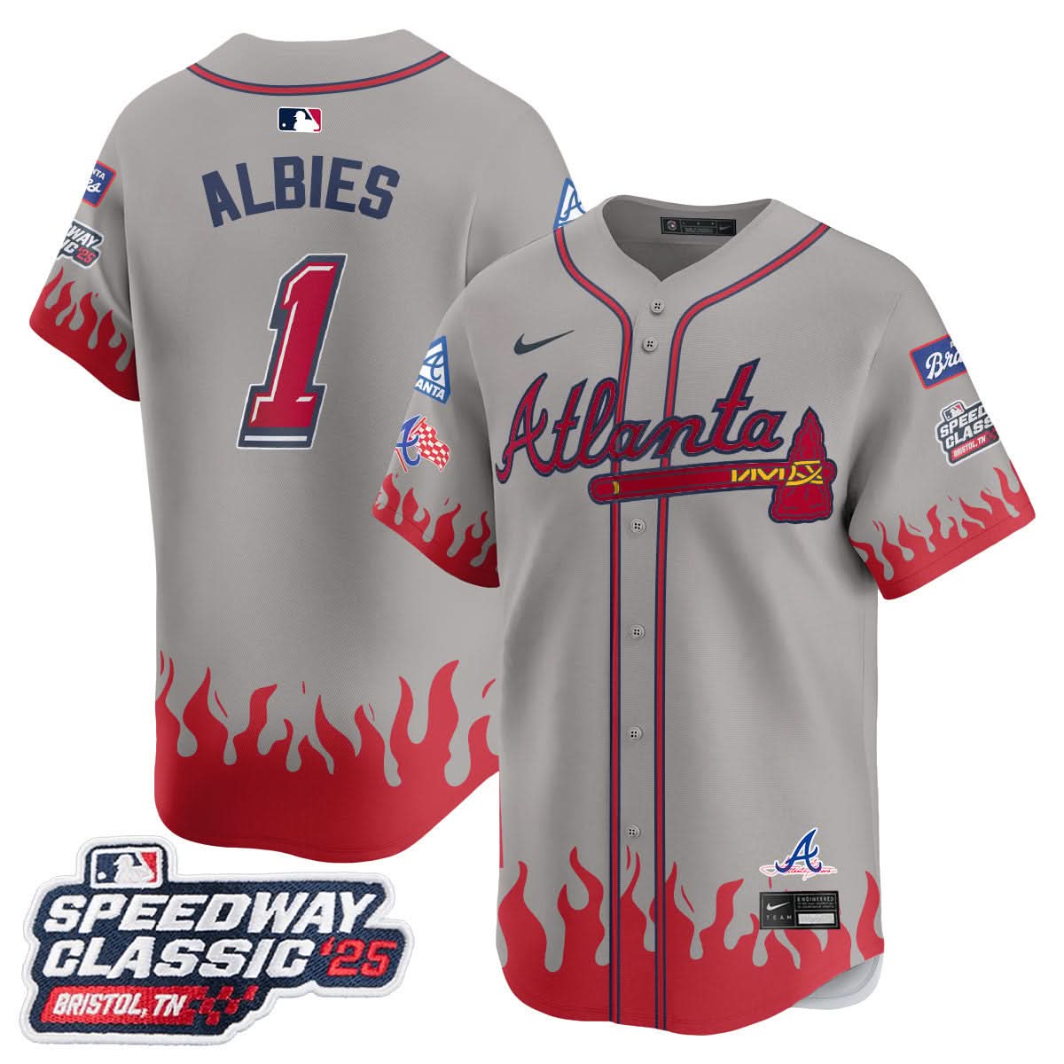 Men's Atlanta Braves 2025 Speedway Classic Limited Jersey V2 - All Stitched