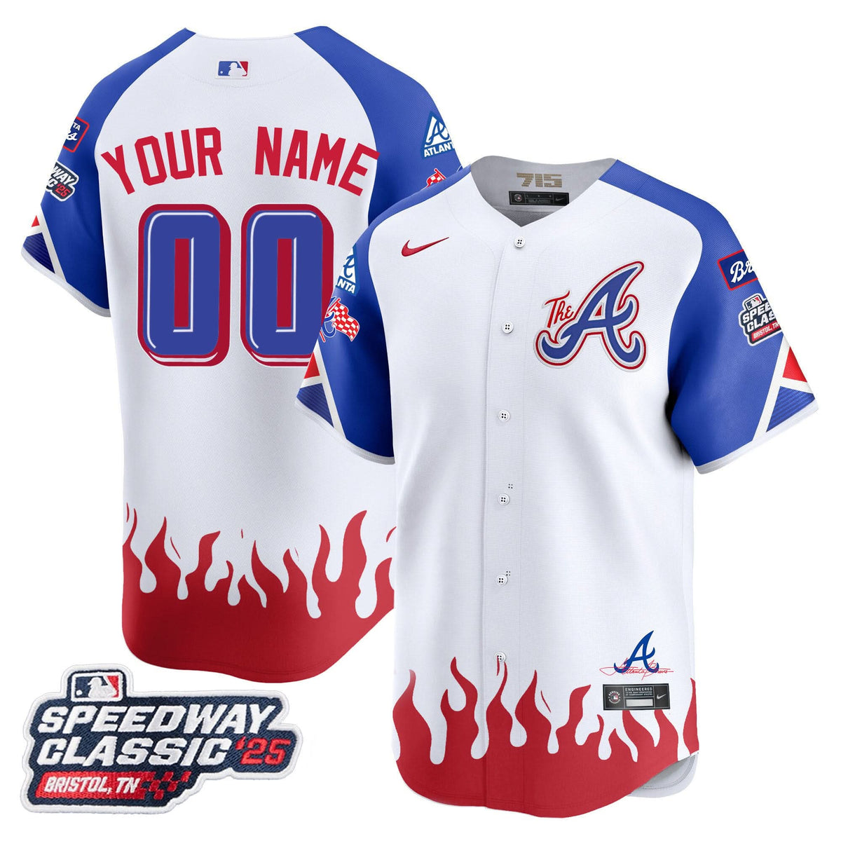 Men's Atlanta Braves 2025 Speedway Classic Limited Jersey V2 - All Stitched