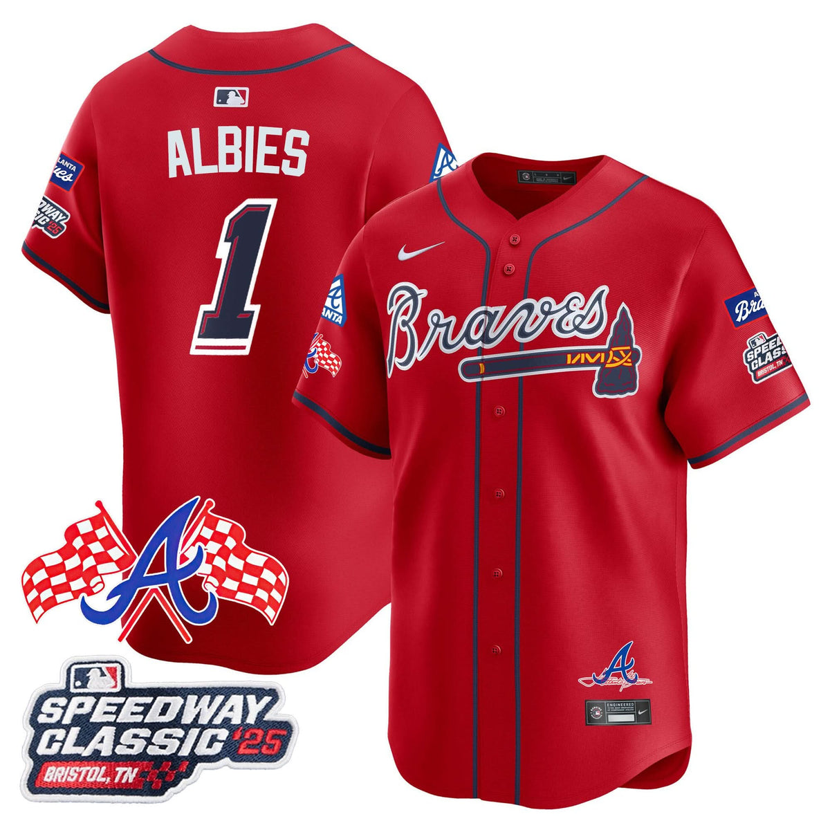 Men's Atlanta Braves 2025 Speedway Classic Limited Jersey V1 - All Stitched