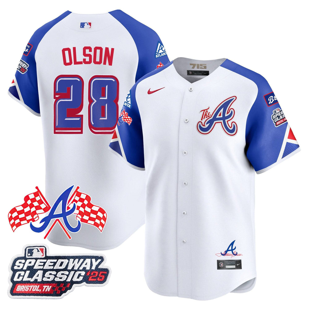 Men's Atlanta Braves 2025 Speedway Classic Limited Jersey V1 - All Stitched